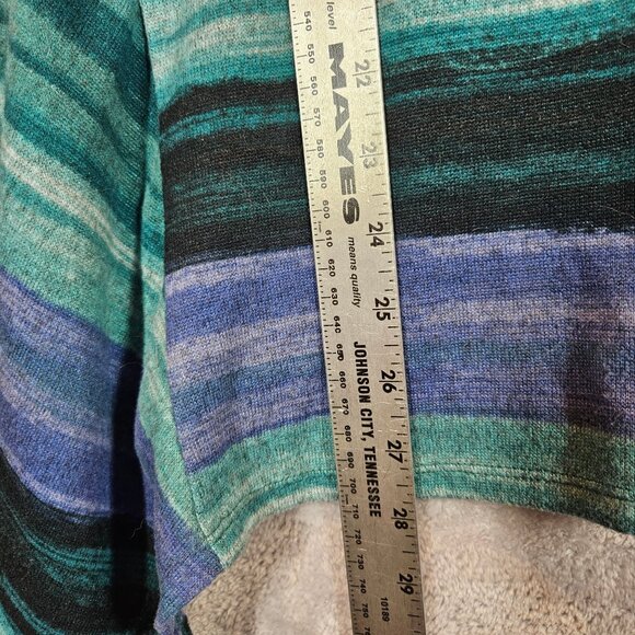 Striped Asymmetrical Hem 3/4 Sleeve Tunic Top 1X CJ Banks Polyester/Spandex Mult - Picture 4 of 12